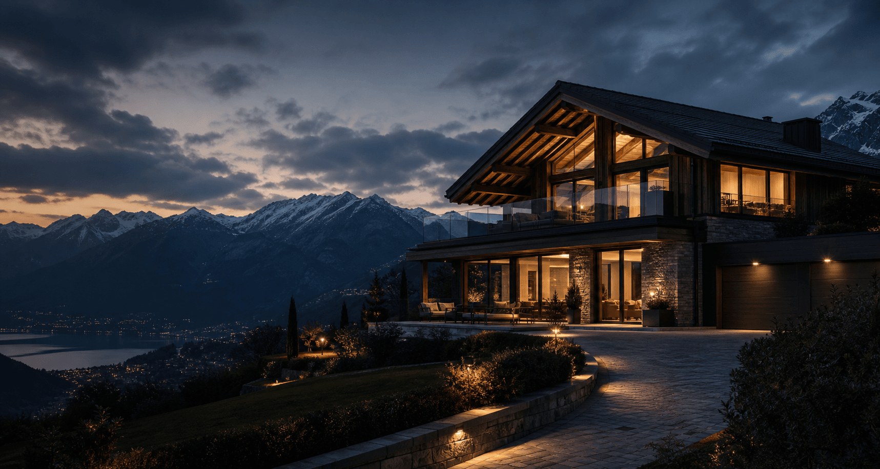 Swiss luxury chalet background